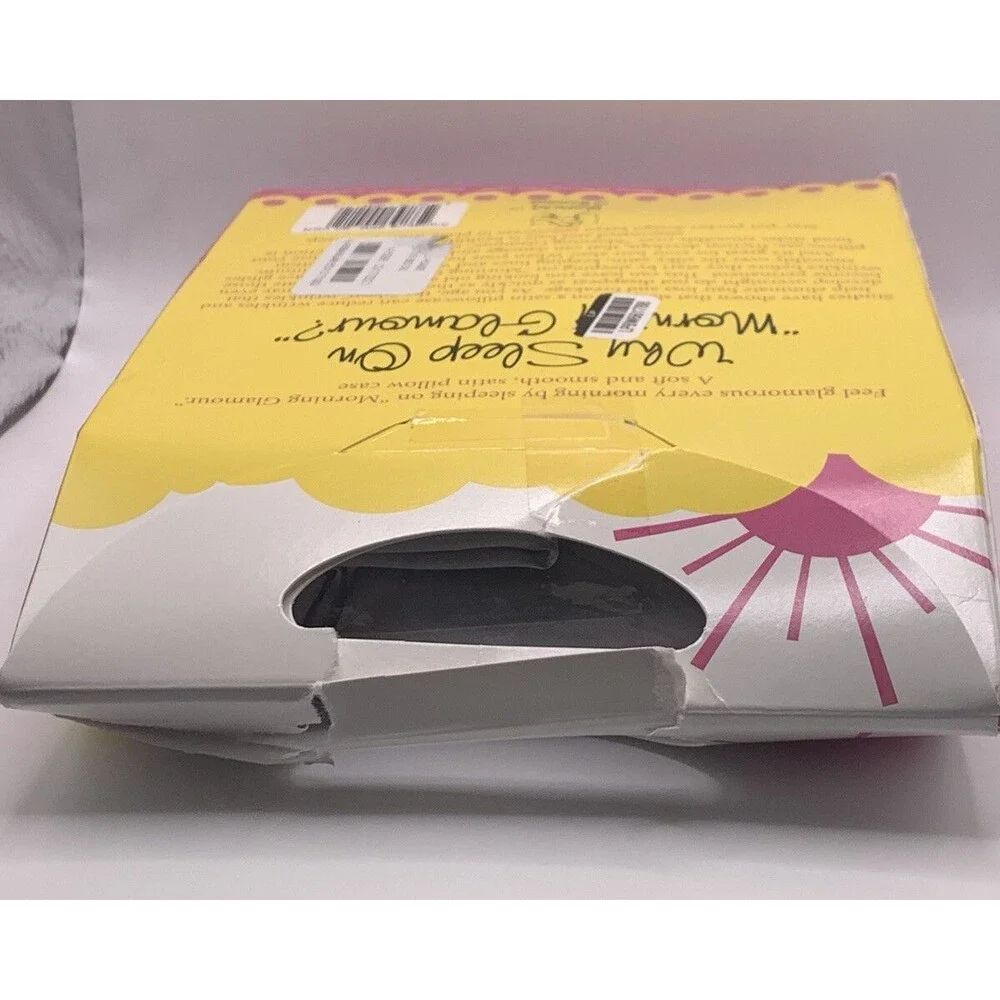Morning Glamour 2-Pack Signature Box Satin￼Pillowcases, Silver ￼ New